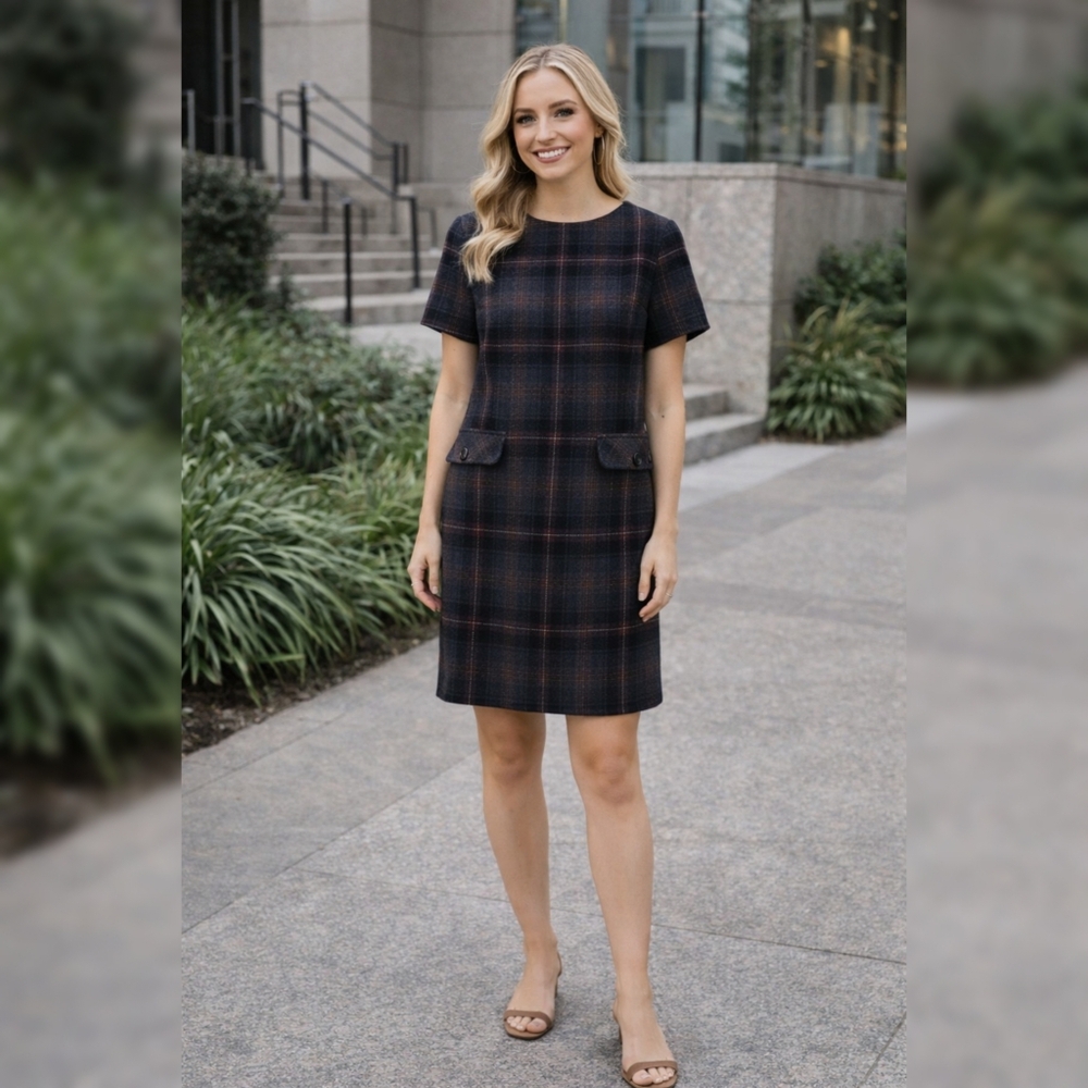 Keith Plaid Wool Dress